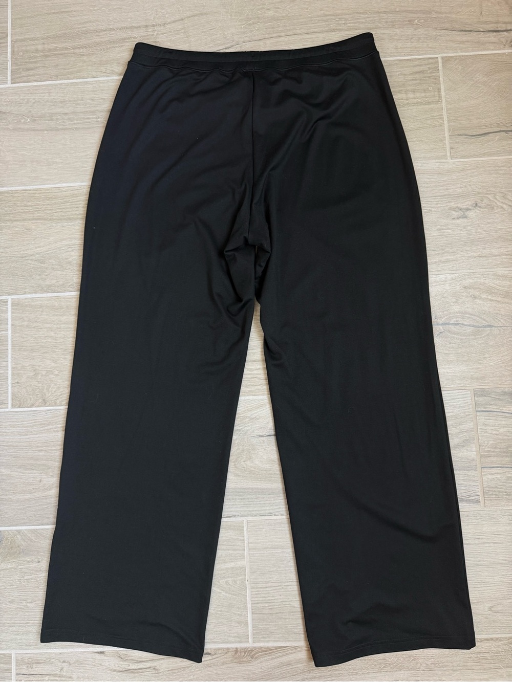 Quince Womens XL Black Flowknit Wide Leg Pants Stretch Drawstring Athleisure - Picture 5 of 8